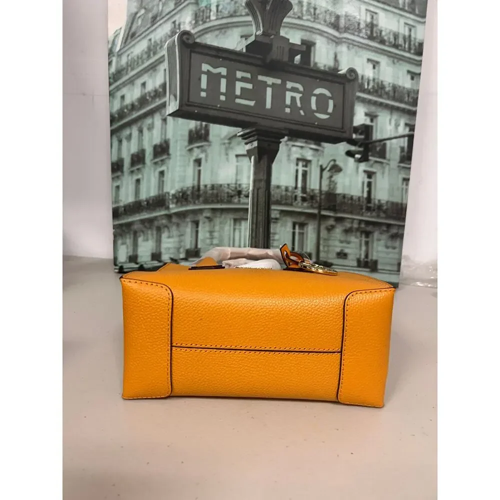 Michael Kors Mercier Yellow Pebbled Leather Handbag 35S1GM9M2L